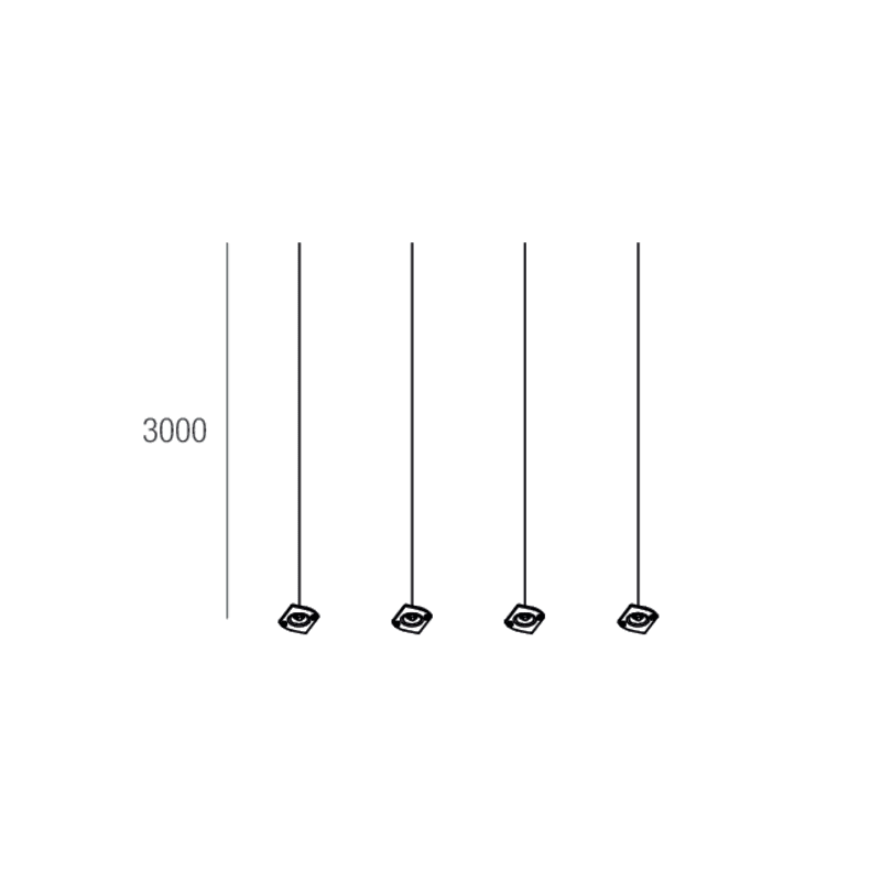 NOVALUX SPA - NOX105159.99 HALOS: KIT 4 CAVI SOSPENSIONE L.3000