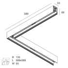 NOVALUX SPA - NOX108662.01 PROFILO LED ANGOLARE 90?: Sistema LED angolare installabile singolo o in fila continua. Profilo in lega di alluminio verniciato. Alimentazione elettro