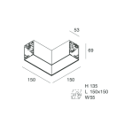 NOVALUX SPA - NOX108678.01 HERO: MOD.CIECO ANG.DX 150 BIA