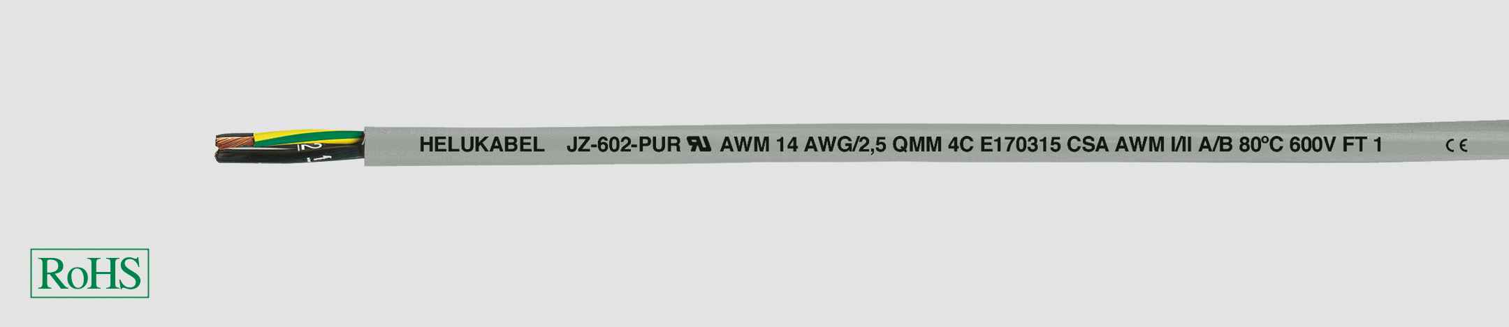 HELUKABEL ITALIA SRL - HLK12508 JZ-602-PUR 4G2.5 QMM (14 AWG) GREY