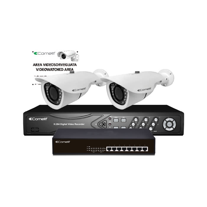COMELIT GROUP SPA - COEIPKIT085B KIT EASY,IPNVR085B,2IPCAM065A,IPSWP080A,
