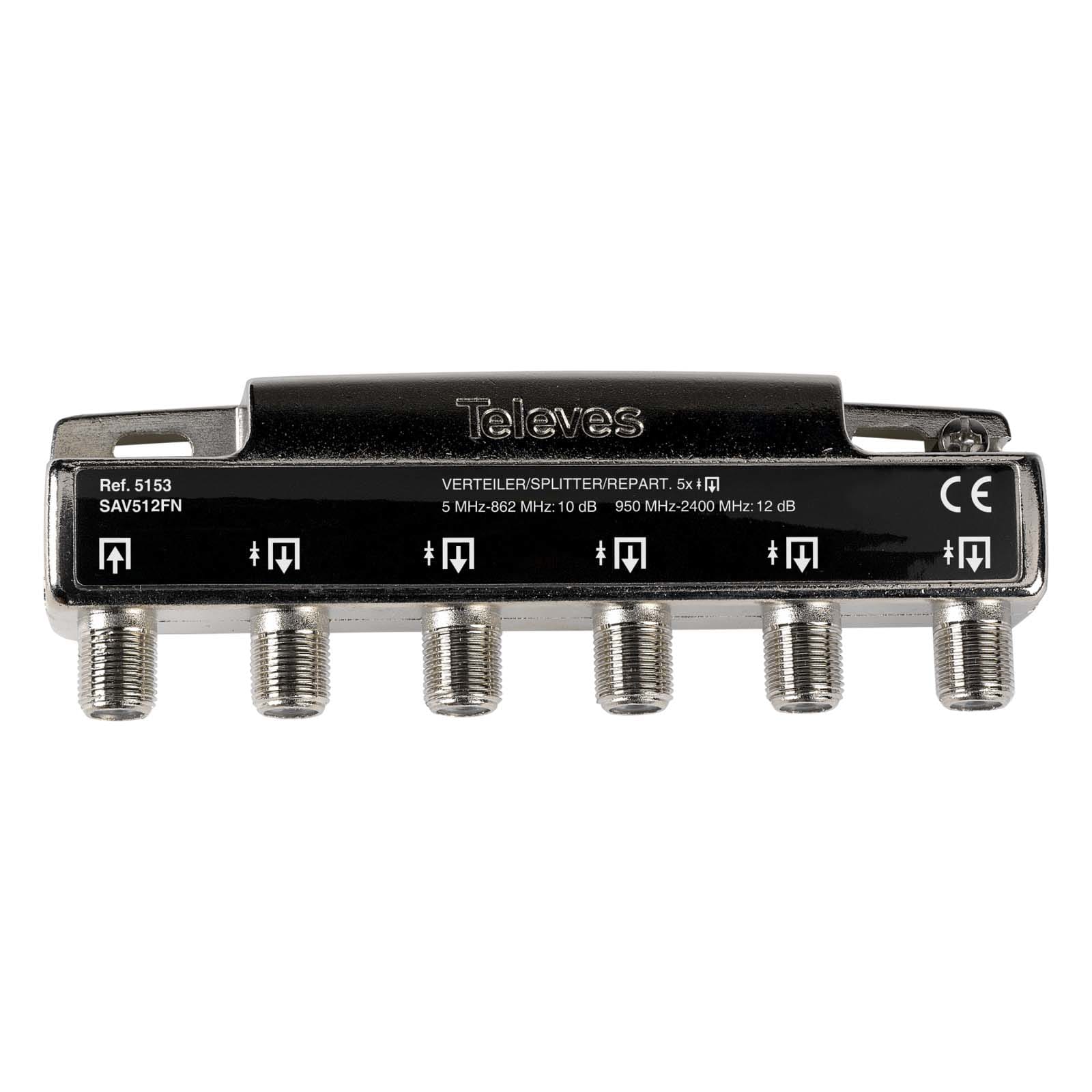 TELEVES ITALIA SRL - TVV5153 PARTITORE 5...2400MHZ F 5VIE 10/12DB