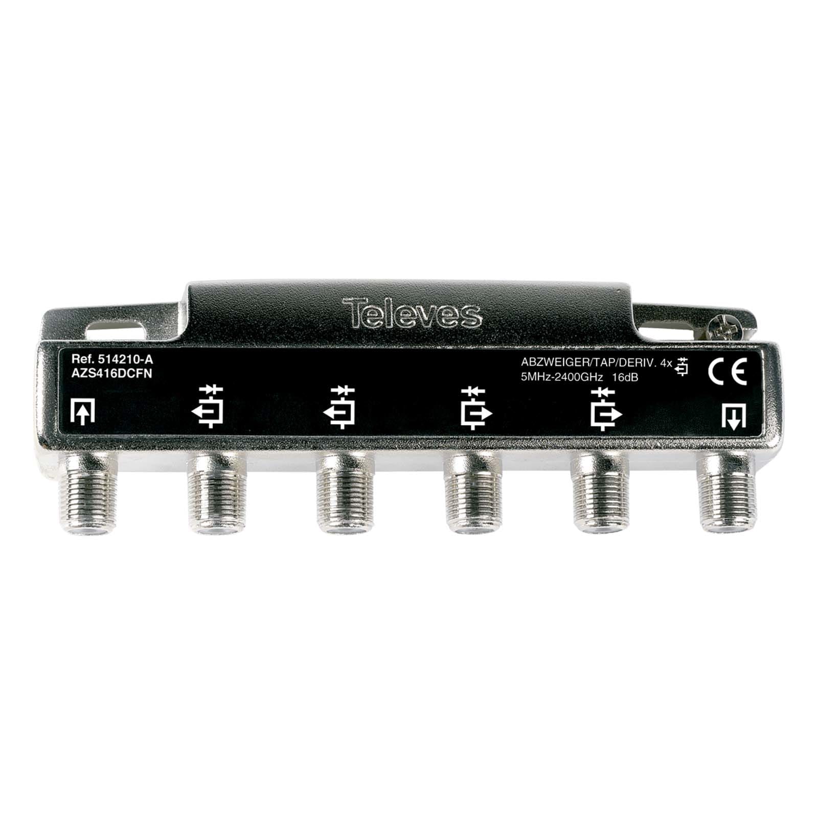 TELEVES ITALIA SRL - TVV514210 DERIVATORE 5...2400MHZ F 4VIE 16DB + DC