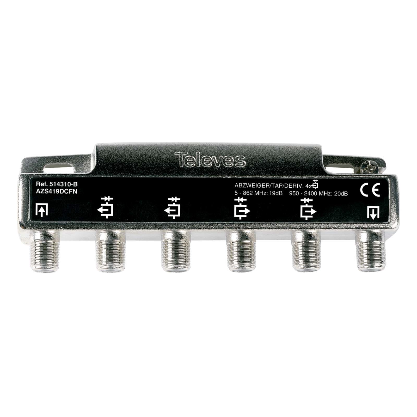TELEVES ITALIA SRL - TVV514310 DERIVATORE 5...2400MHZ F 4VIE 19DB +DC