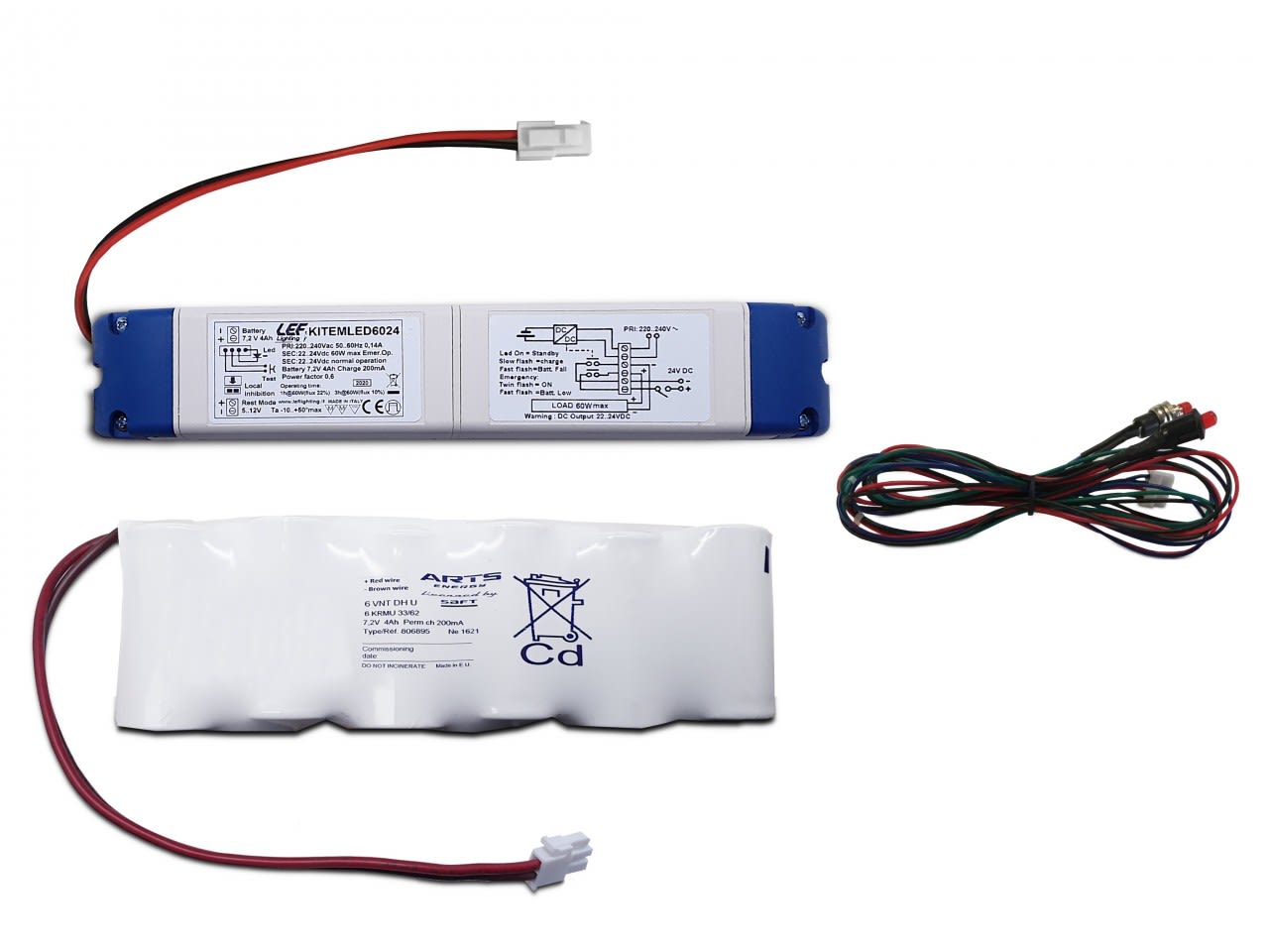 LEF LIGHTING SRL - LEFKITEMLED6024 KIT EMER. LED 24VDC 60W AUT. 3 ORE