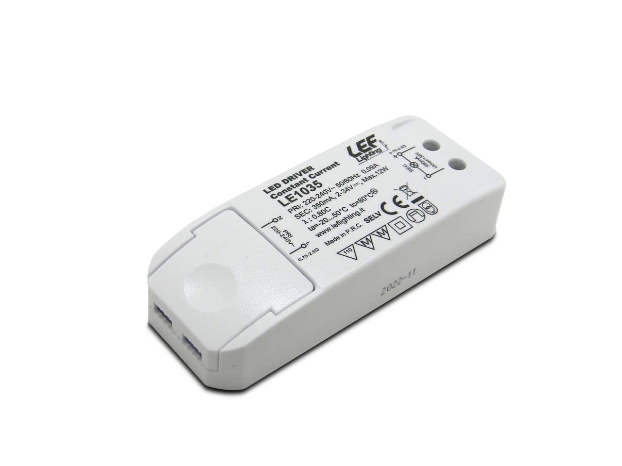 LEF LIGHTING SRL - LEFLE1035 ALIM. LED CORR. COSTANTE 350MA 10W IP20