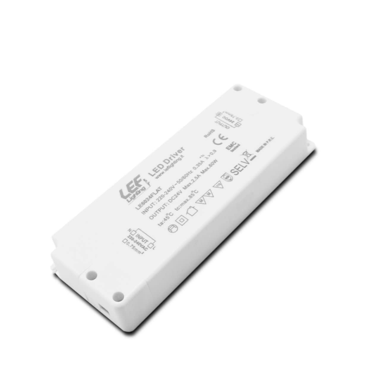 LEF LIGHTING SRL - LEFLE6024FLAT ALIM. LED TENS. COSTANTE 60W 24VDC FLAT