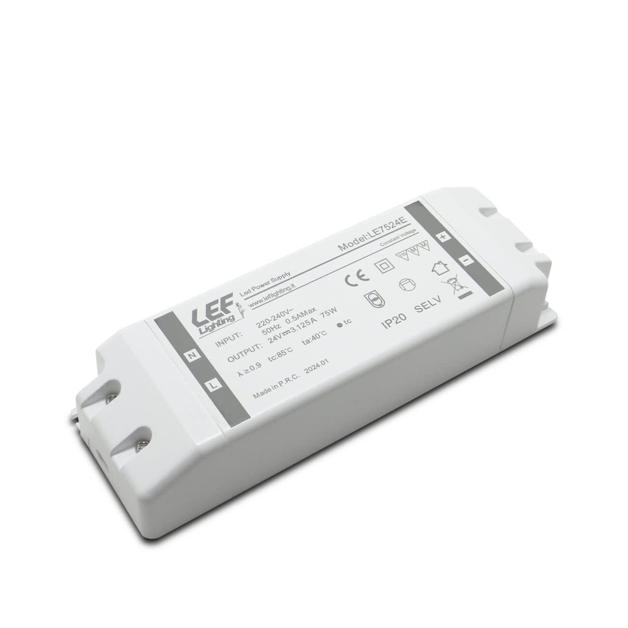 LEF LIGHTING SRL - LEFLE7524E ALIM. LED TENS. COSTANTE 75W 24VDC IP20