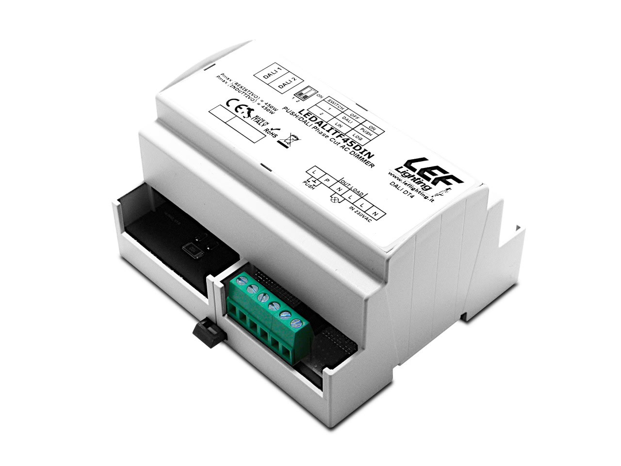 LEF LIGHTING SRL - LEFLEDALITF45DIN VAR. UNIV. 450W PUSH/DALI GUIDA DIN 6