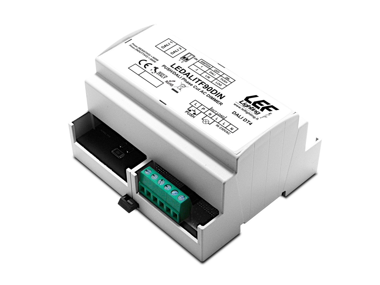 LEF LIGHTING SRL - LEFLEDALITF90DIN VAR. UNIV. 900W PUSH/DALI GUIDA DIN 6