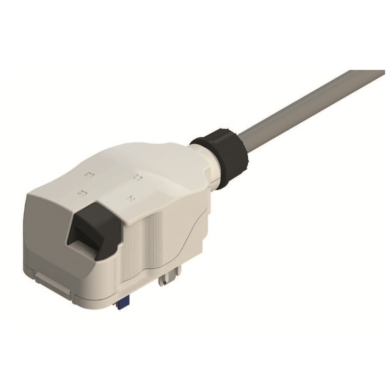 DKC POWER SOLUTIONS - HRCLTN70APS08AA000 Spina a selezione di fase 6,3A N/L + L4/L5 con fusibile, cavo tipo H05Z1Z1F 5x1 mmq,  0,8 m