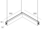 NOVALUX SRL - NOX100264.01 LUCKY EVO B: MODULO CIECO ANG. L=592 BI