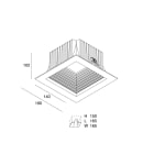 NOVALUX SPA - NOX107938.97 NIK QUADRATO 32W Riflettore UGR<19: Downlight LED tondo per installazione ad incasso in battuta in controsoffitto, completo di molle in acciaio armon