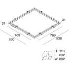 NOVALUX SPA - NOX103352.01 P-30 READY QUADRATO 830x830 Apparecchio LED quadrato per installazione ad incasso. Garanzia 5 anni.