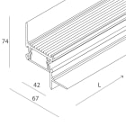 NOVALUX SPA - NOX103001.99 P-40: Profilo per Strip LED perimetrale per cartongesso di spessore 12,5 mm. Garanzia 5 anni.