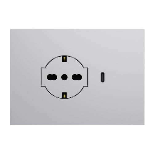 URMET SPA - UTD27850.AL KIT P40 CLEAN+USB 3.0 A+C ALLUMINIO