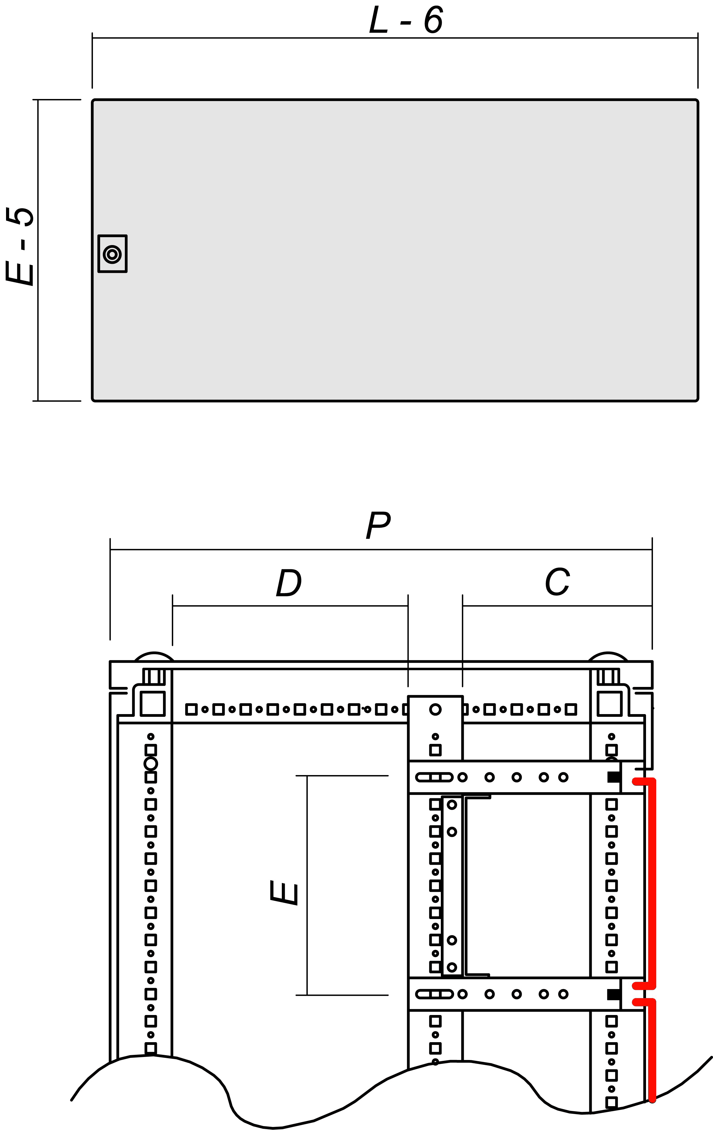 DKC-RAMBLOCK - RMBR5CPME6300 Porta modulare cieca, dimensioni 600 x 300 (LxA)