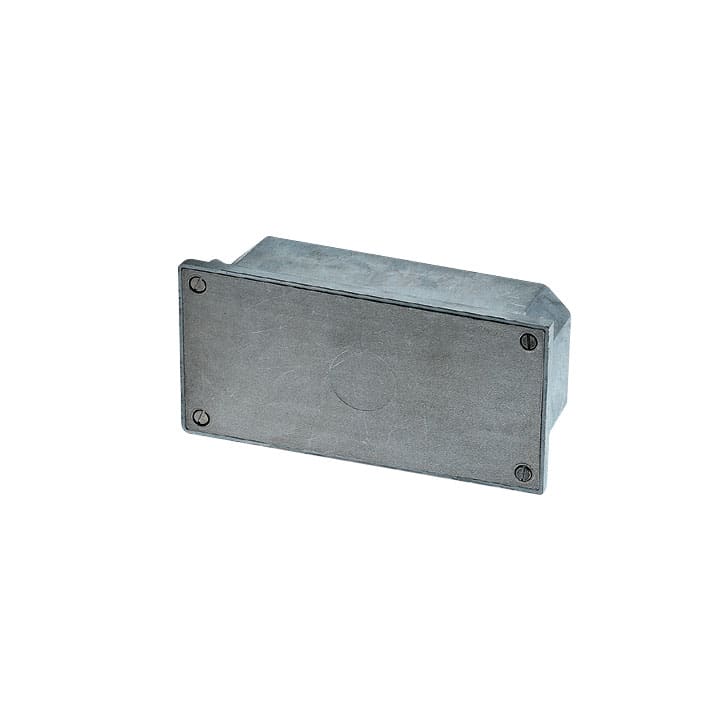 CONCHIGLIA - CON046020095 Serie PP - Pozzetto in alluminio da incasso/parete, IP55, dimensioni 196 x 98 x 70 mm (BxAxP)