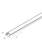 NOVALUX SPA - NOX15201.01 Profilo dissipante per Strip LED in lega di alluminio completo di testate, schermo e molle di fissaggio. Garanzia 5 anni.