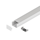 NOVALUX SPA - NOX105420.01 PROFILED MACRO :Profilo dissipante per Strip LED doppia pista 25W/m, in lega di alluminio anodizzato naturale o verniciata bianca, testate di chiusura