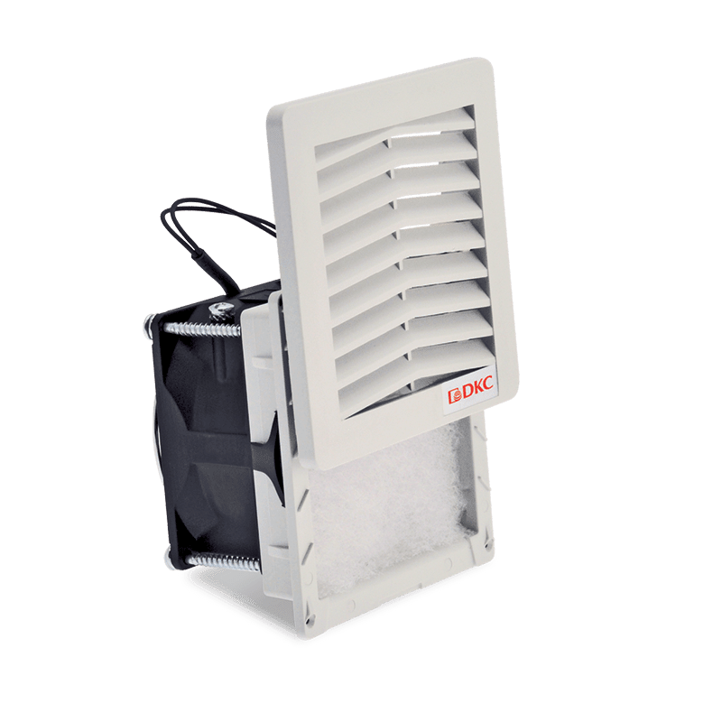 DKC-RAMKLIMA - KLMR5KV08115 Filtro di dimensioni 110 x 110 mm, con ventilatore 115Vac