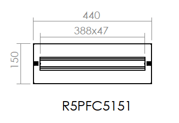 DKC-RAMBLOCK - RMBR5PFC5151 Pannello DIN 21 moduli, dimensioni 500 x 150 (LxA)
