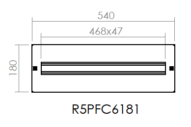 DKC-RAMBLOCK - RMBR5PFC6181 Pannello DIN 26 moduli, dimensioni 600 x 180 (LxA)