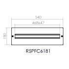 DKC-RAMBLOCK - RMBR5PFC6181 Pannello DIN 26 moduli, dimensioni 600 x 180 (LxA)