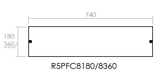 DKC-RAMBLOCK - RMBR5PFC8180 Pannello cieco per telaio modulare, dimensioni 800 x 180 (LxA)