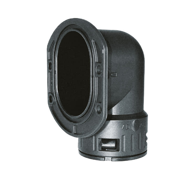 COSMEC - CSM5027-36N67 Raccordo a gomito flangiato 90°, IP67, nero, AD36