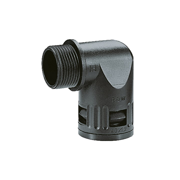 COSMEC - CSM5021-36114N67 Raccordo a gomito 90°, GAS 1" 1/4, filetto maschio plastico, IP68, nero, AD42,5