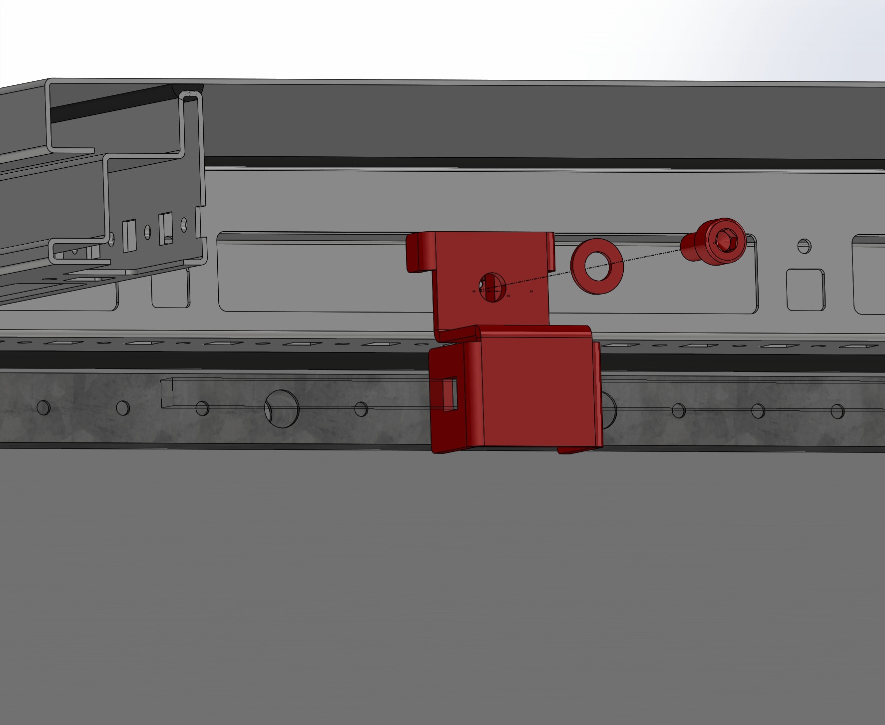 DKC-RAMBLOCK - RMBRZBS05 Sostegno blocco porta ad aste per ultimo armadio batteria