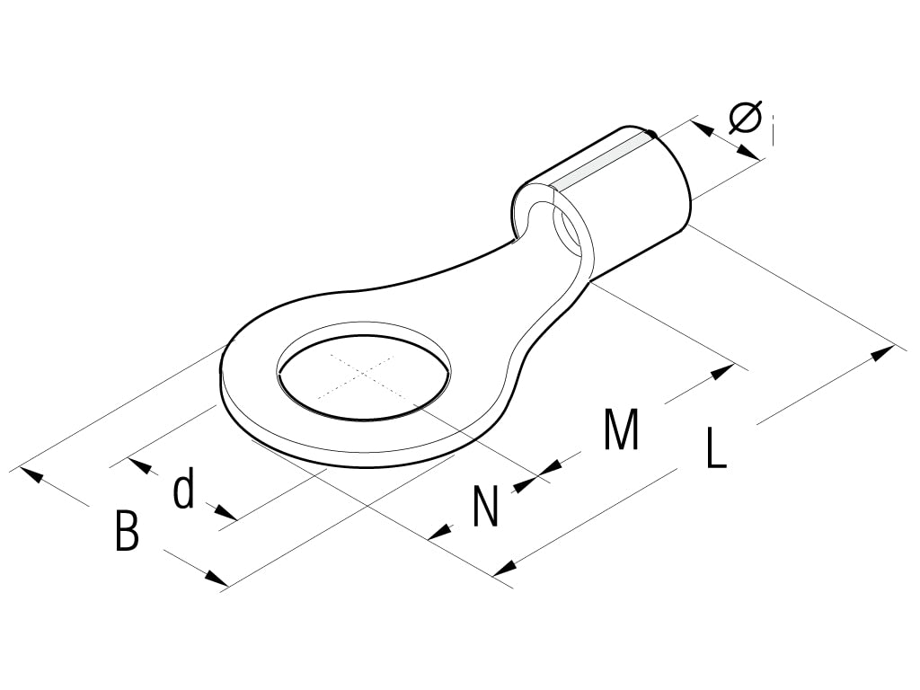 CEMBRE SPA - CEMS1.5-M4/3 CAP.BRASATO OCCH SEZ.1,5MMQ VITE 4MM B=7