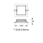 NOVALUX SPA - NOX11812.01 SLIM QDR: 9W 3000K 220-240V L=110