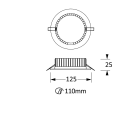 NOVALUX SPA - NOX11820.01 Downlight tondo per installazione ad incasso in controsoffitto. Garanzia 5 anni.