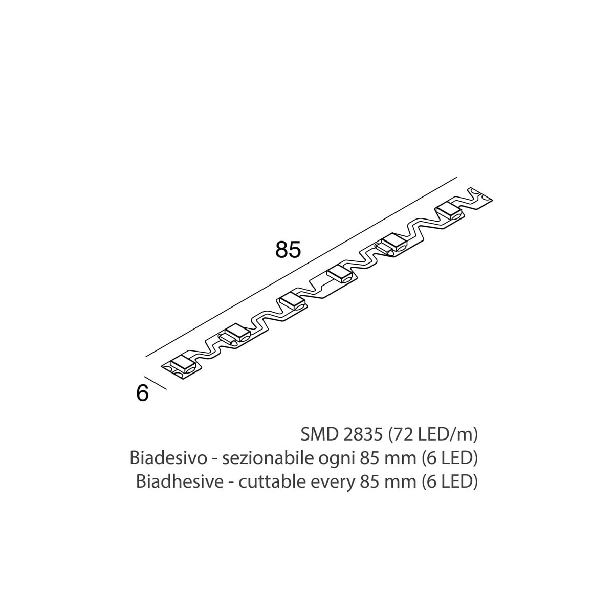 NOVALUX SRL - NOX105701.99 STRIP LED: BENDABLE 10W/M-24V-5M-3K
