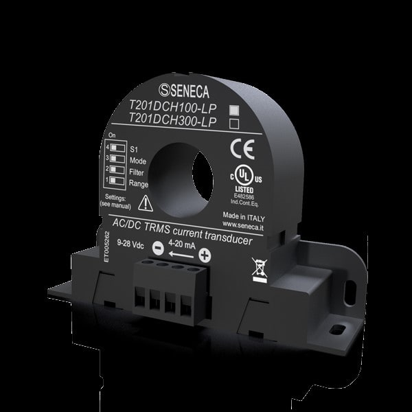 SENECA - SCXT201DCH100-LP TRASF. AC/DC (100 A) HALL TRMS 4..20 MA