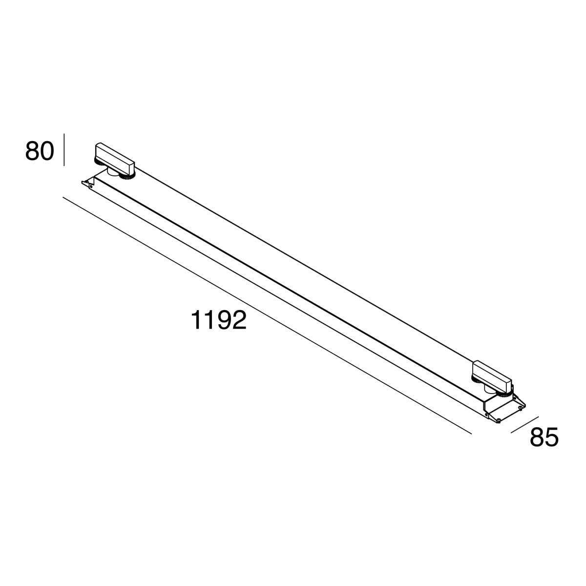 NOVALUX SPA - NOX102054.01 KIT BINARIO 1200x300 completo di 2 adattatori, 3P.