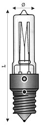 WIMEX - WIM4254005 AL.UV-S TUB.E14 230V 100WEUP-