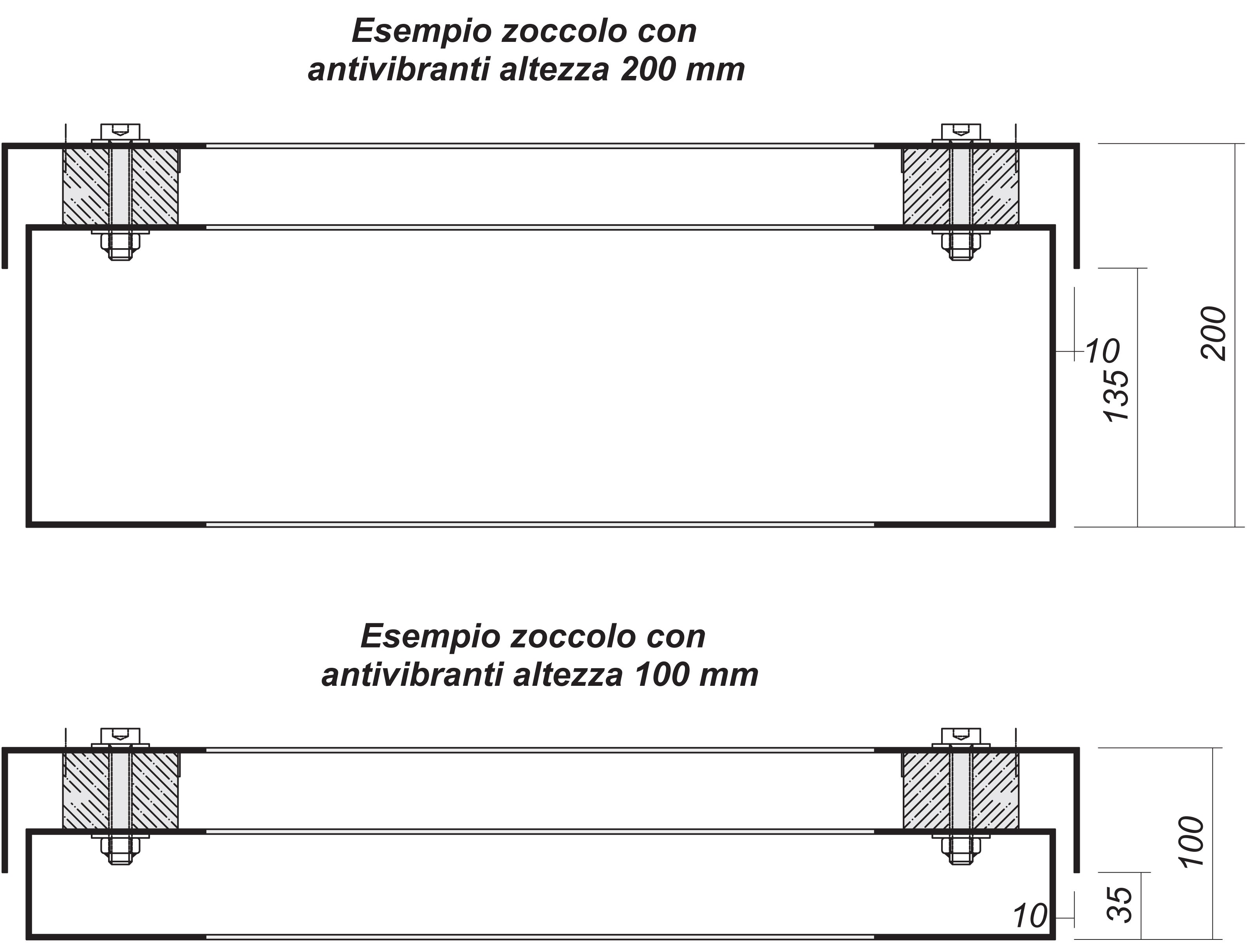 DKC-RAMBLOCK - RMBR1ZAE41 ZOCCOLO ANTIVIBRANTE H.100 MM P.400 (AL