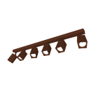 LUMICOM - LUMICOM | BRINCK Plafoniera XL, 6X GU10, max 33W, metallo, corten, L.6cm
