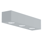 LUMICOM - LUMICOM | MANHATTAN L Plafoniera, 3X GU10, max 33W, metallo, grigio, 30x10cm