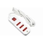 MED - Presa multipla 3 prese Bipasso 10/16A interrutore luminoso cavo 3x1.0mm 1,5m.
