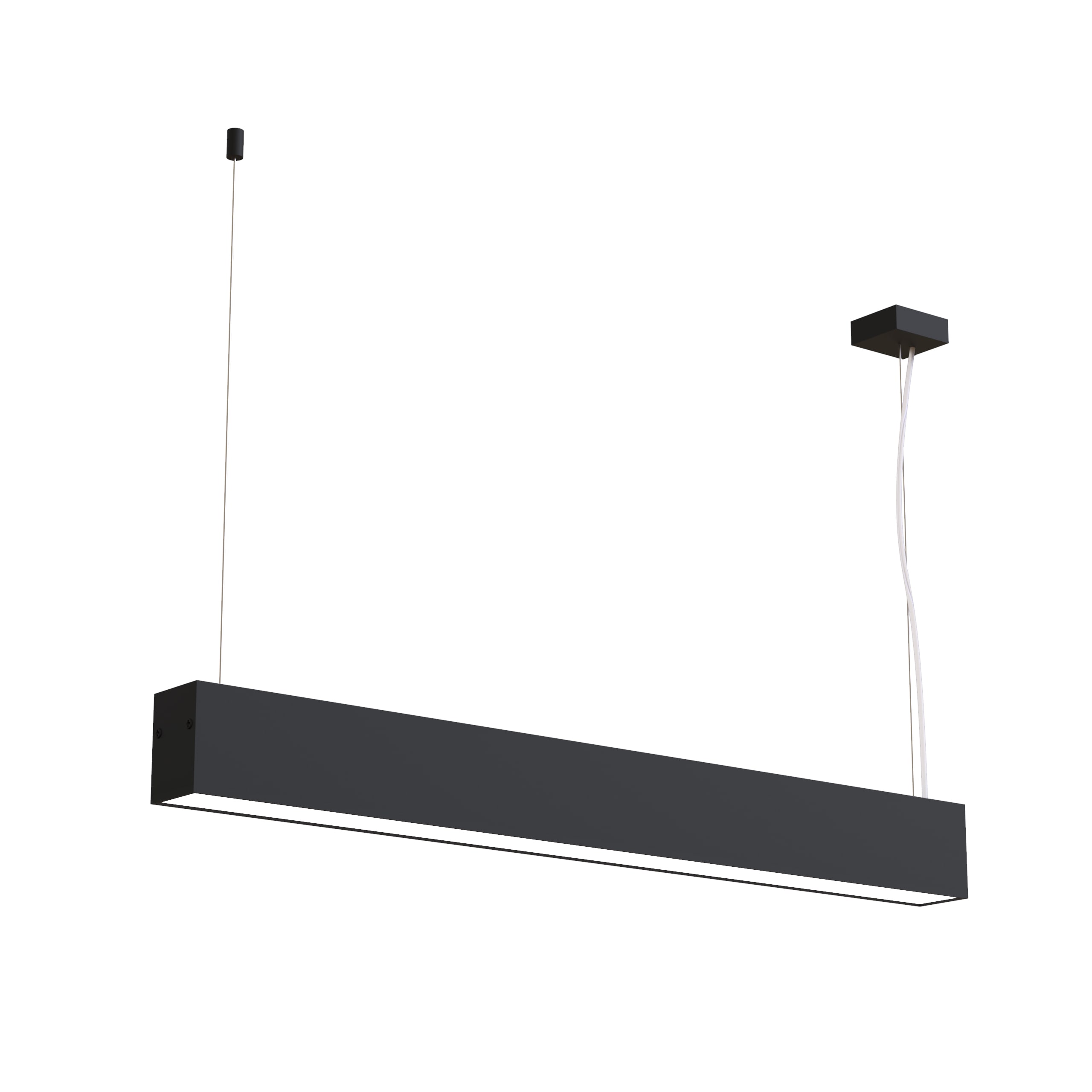 LUMICOM - LUMICOM | LINEAR Sospensione, STRIP LED INTEGRATA, 14.4W, 4000K, metallo, nero opaco, L60cm
