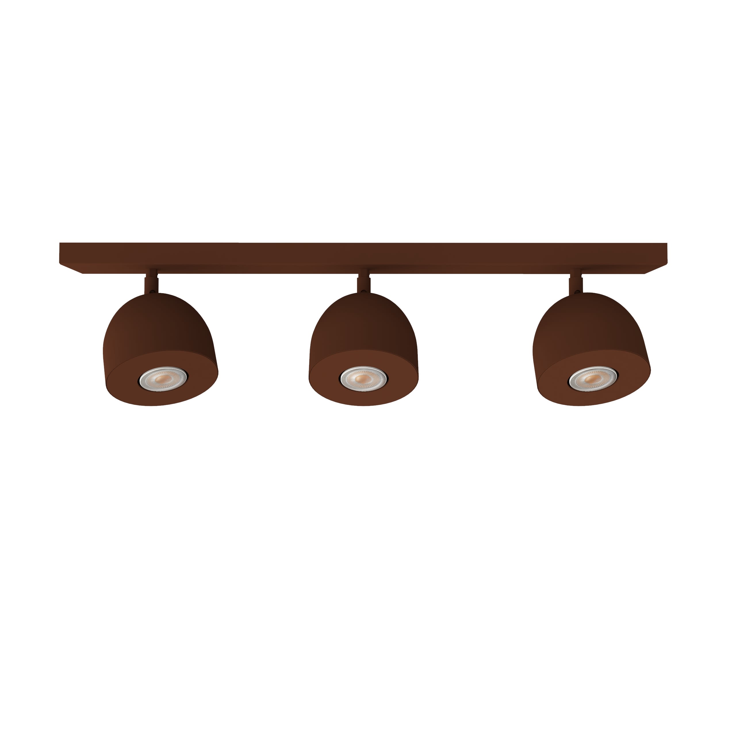 LUMICOM - LUMICOM | CAMPANELLA Plafoniera, 3X GU10, max 33W, metallo, corten, D.12cm