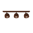 LUMICOM - LUMICOM | CAMPANELLA Plafoniera, 3X GU10, max 33W, metallo, corten, D.12cm