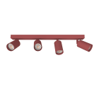 LUMICOM - LUMICOM | FORM L Plafoniera, 4X GU10, max 33W, metallo, rosso cowhide, L.60cm