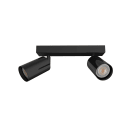 LUMICOM - LUMICOM | FORM M Plafoniera, 2X GU10, max 33W, metallo, nero lucido, L.30cm