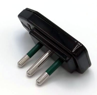 MED - Spina 10 A 2P + T ad angolo - ultrapiatta NERA confezione da 5 pz
