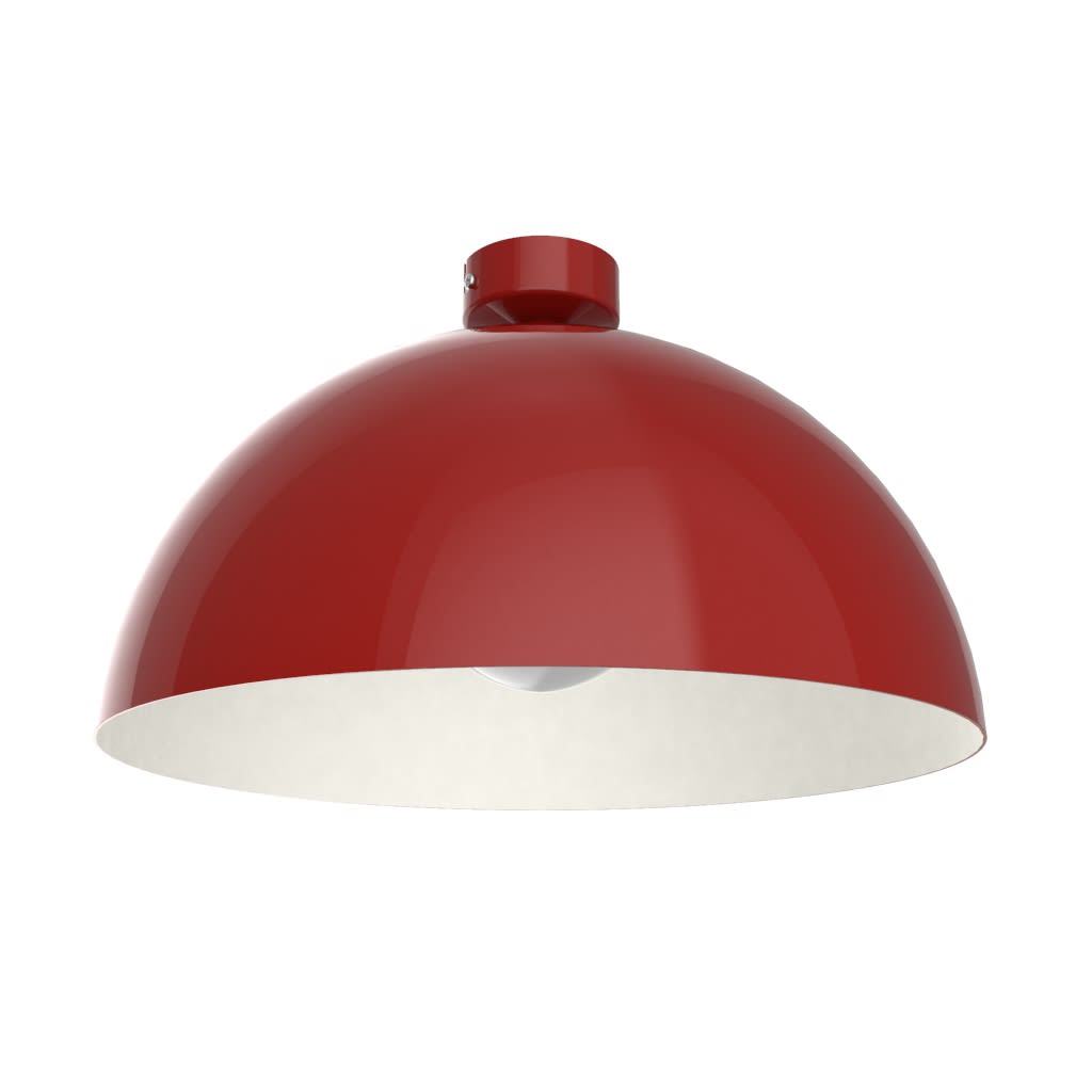 LUMICOM - CASSIS plafoniera Ø40 metallo rosso lucido/bianco 1x E27